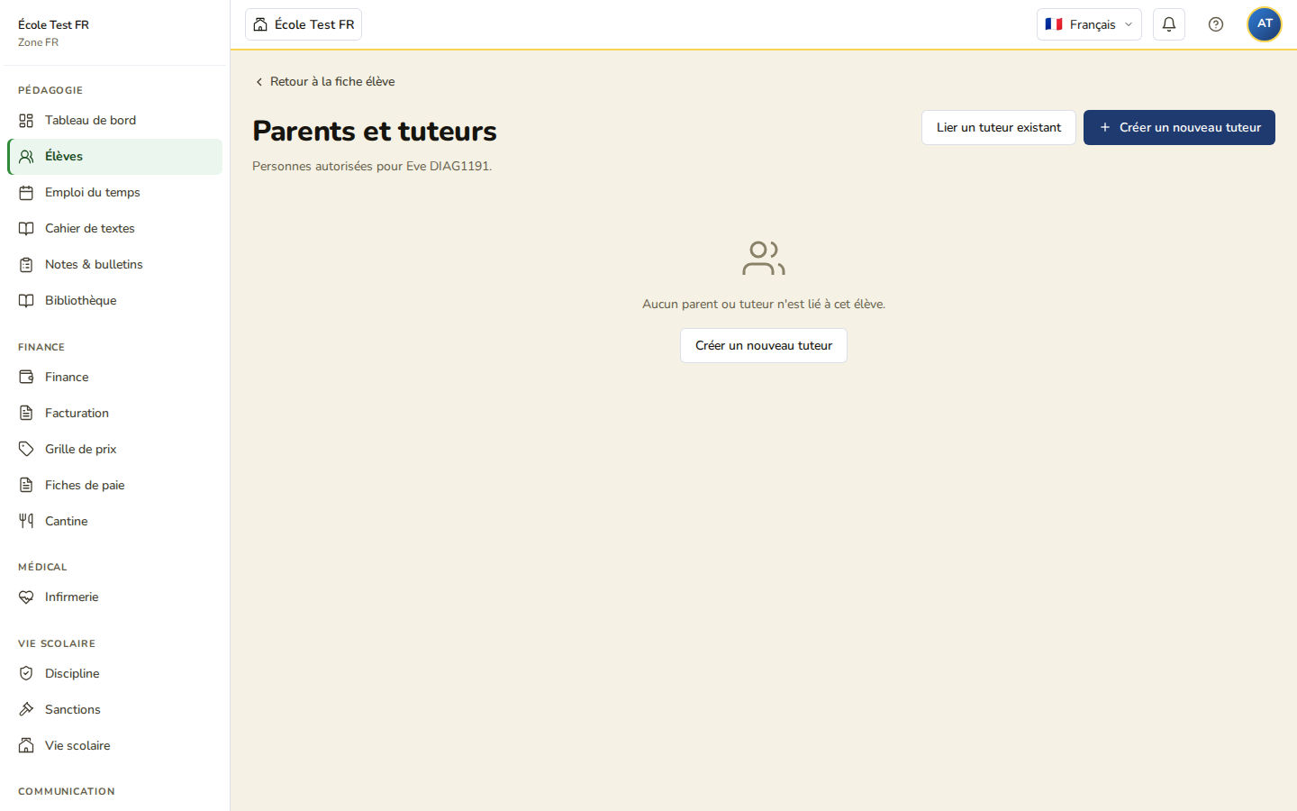 Liste des responsables légaux Schoolysoft